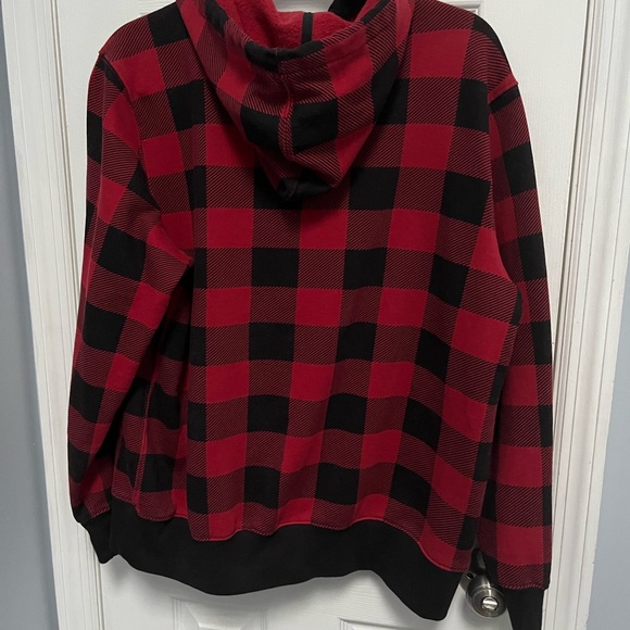 L.L.Bean X Peanuts Snoopy Hoodie Buffalo Plaid Pullover Sweatshirt Men Large - Picture 12 of 16